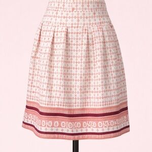 LOFT Geometric Print Skirt with Border Hem, Size 2